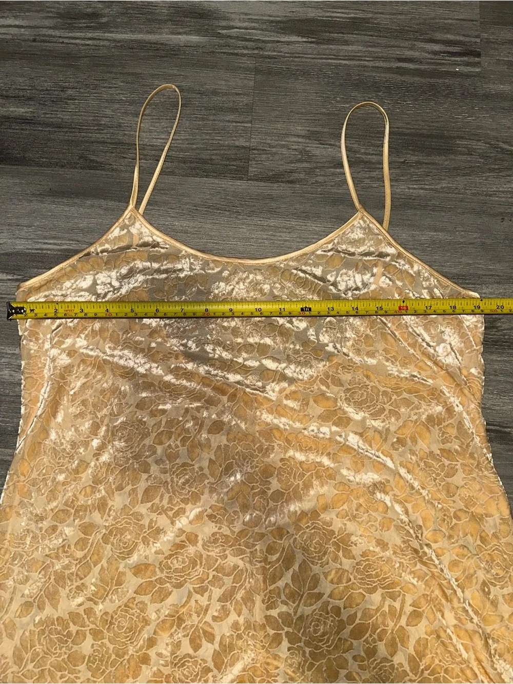 Vintage Y2K Angelique Buttery yellow floral velvet babydoll dress - Picture 6 of 8